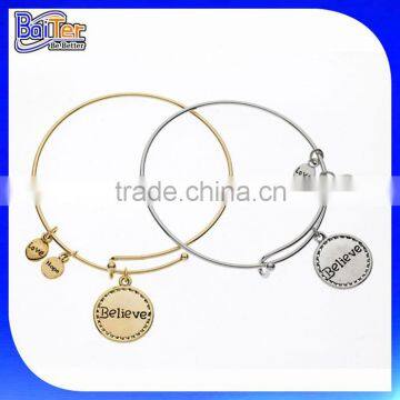 Custom Rose Gold Plated 925 Sterling Silver Expendable Wire Bangle Bracelet Wholesale                        
                                                Quality Choice