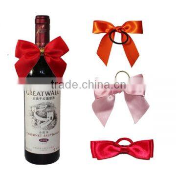 pre tied ribbon bows with elastic loop for vine bottle