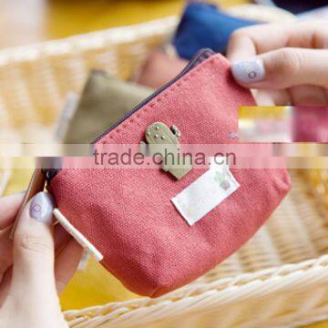 Professional retrostyle canvas coin bag/coin purse with metal decorate