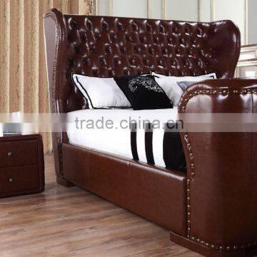 Luxury chesterfield leather bed