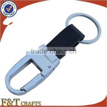 Zinc Alloy Plain Real Leather Custom Shape Keychain With Strap for Men photo-2