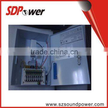 SDPower 100-240V security system ups power supply 9channels 12v 5a for cctv single output with led indicators