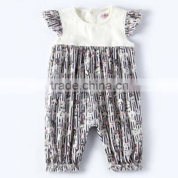 Toddler clothing baby girls bodysuit printed romper for summer