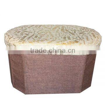 Custimized Oval Shape Foldable Storage Ottoman