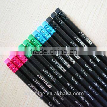 Standard Size Hexagonal Shape Black Night HB Pencil Sharpened With Eraser photo-3