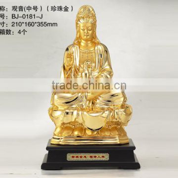 Resin plating gold/ Buddism godness Guanyin