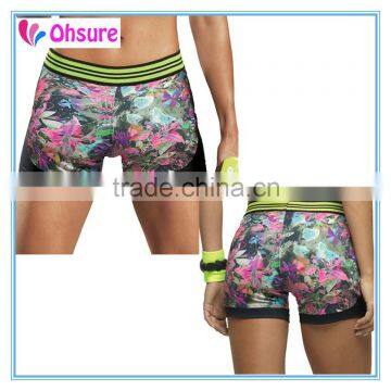 86% nylon 14% spandex womens gym shorts dry fit yoga shorts