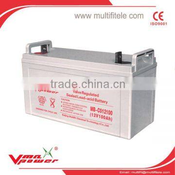 12v 100AH AGM solar battery for solar or wind system ISO9001