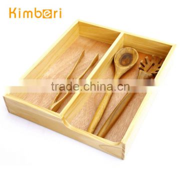 100% recycled bamboo kitchen cultery storage tray