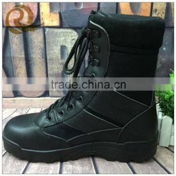 Best quality fashion black leather rubber sole army tactical boots wholesale