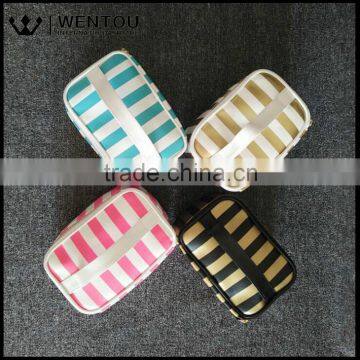 Women Cosmetic Organizer Travel Stripe Toiletry Case photo-2