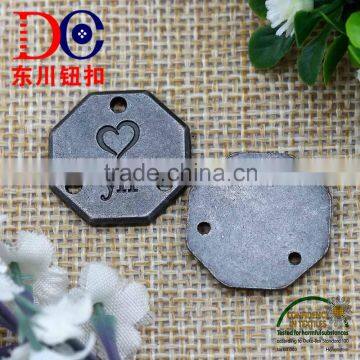 Zinc Alloy High Quality Metal Jeans Logo Plate photo-4