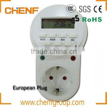 Hot Sell 16A/230V LCD Digital Timer Socket with European Plug