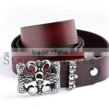 High Quality Wholesale Leather Belt Blanks,Skull Clasp Wearing Belts,,Jeans Baggy pants Suitable,Brown Leather Men Using Belts                        
                                                Quality Choice