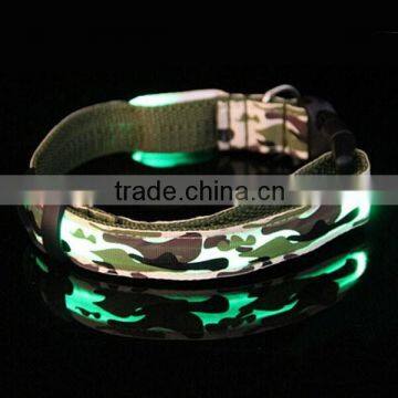Popular Camouflage Dog Collars Flashing Cat Dog Necklace LED Dark Safe Warning Light-up Dog Collars LED