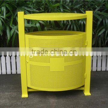 36 gallon capacity metal outdoor trash receptacle