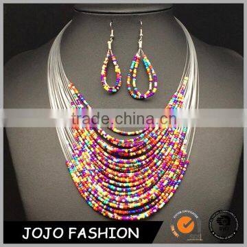 Fashion Multi Layered Seed Bead Necklace Set from direct manufacturer