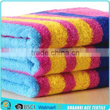 High quality yarn-dyed stripes bath beach towel terry loop bath towel