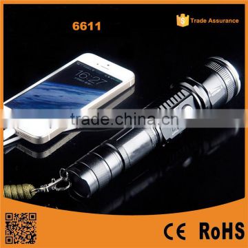 High Quality 10w C-REE XM-L T6 Zoomable outdoor led flashlight