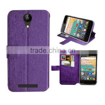 purple leather case for archos 50 power case silk slim stand wallet leather high quality factory price