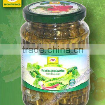 Pickled cucumbers in jar