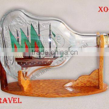 CARAVEL SHIP IN XO BOTTLE - HANDMADE SHIP MODEL, SPECIAL GIFT