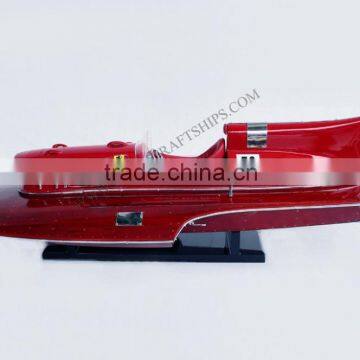 FERRARI HYDROPLANE MODEL SPEED BOAT - MODEL SHIP HANDMADE, UNIQUE DECORATION