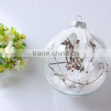 Christmas Item Glass Newest Type Unique Shape Christmas Ball Ornament With Cap