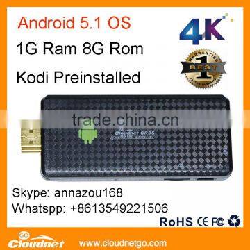 Hot Selling! 4K cheap Kodi stick Android 5.1 Dongle Stick 1G DDR3 8G Rom Xbmc / Kodi Preinstalled amazon streaming fire stick