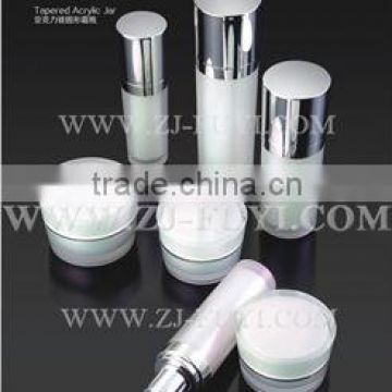 Plastic Cosmetic Packaging, Taper-shaped Acrylic Cream Jar and Lotion Bottle with Pump