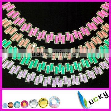 hot fix rhinestone trim motif design with shapes stone collar shapes