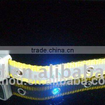 Newest nylon flashing dog collar with rhinestone light alibaba express