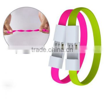 Smart Phone Charging Wire Bracelet Data Lines Micro USB Data Cable for All Digital Products