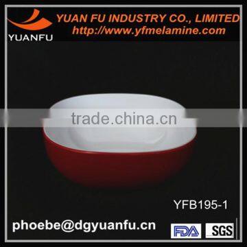 Fashion design melamine red soup bowl