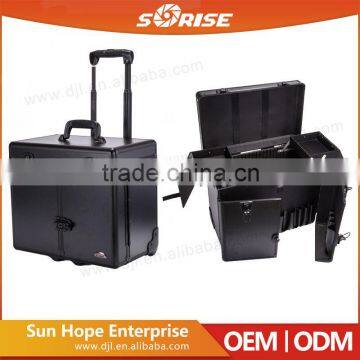 Professional Aluminum Makeup Case 4 Stackable/Removable Trays with Adjustable Dividers