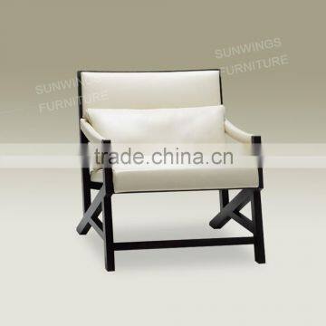 The New Classic Modern Wood And Leather Leisure Chair photo-2