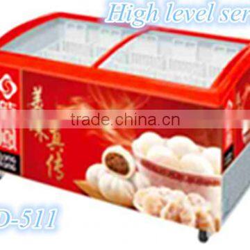 Single-temp Curved Glass Door Chest Freezer Sliding Glass Door Freezer photo-6