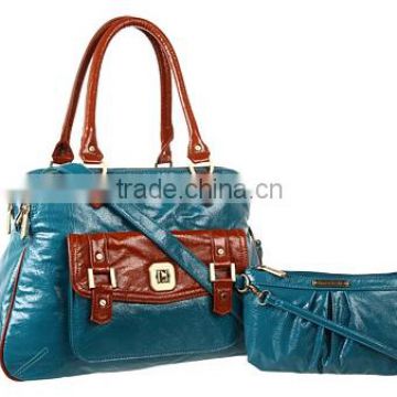 fashion shinny faux leather carry all diaper bags