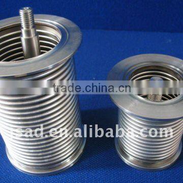 Flexible vacuum valve core stainless steel bellows