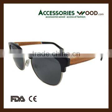 Newest half frame wood sunglaases with polaized lenses in 2016 for unisex