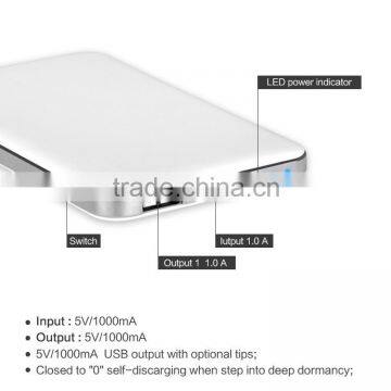 Ultra Thin Credit Card Mobile Power Bank 6000mAh Polymer With Built In USB Cable Pocket Power External Battery Charger photo-3