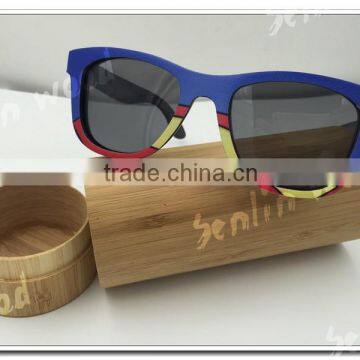 Captain Cartoon Stickers Bamboo Sunglasses With Bamboo Case America Style