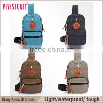 Vivisecret Outdoor Sports Casual Canvas Backpack Crossbody Sling Bag Shoulder Bag Chest Bag for Men photo-4