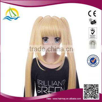 2014 New arrival Heat synthetic Fiber cosplay long yellow wig