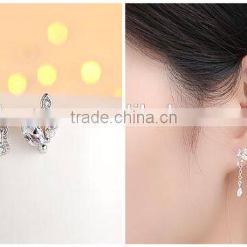 Korean Style 925 Silver Leaf Cuff Earrings With 2 Different Parts photo-6