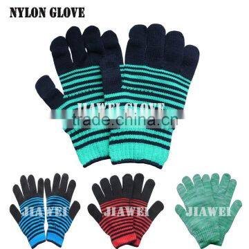 Made in China Cheap colored Knit Nylon Glove/Guantes 0116