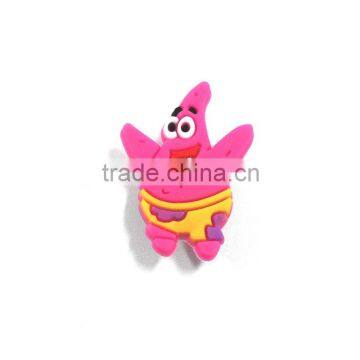 Cartoon design custom soft pvc cheap decorative plastic shoe buckles