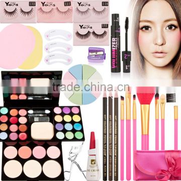 Makeup Set Makeup Brush Mascara False Eyelash Double Eyelids Gel Eyelash Curler Eyebrow Pencil Face Sponge Puff