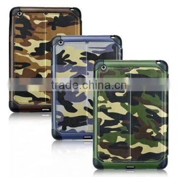 Camouflage stander Leather case Manufacturers wallet cell phone case cover for Ipad mini 4 plus with Sleeping function