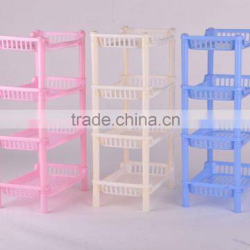 colorful 4 layers thick Hollow Plastic bathroom floor rack